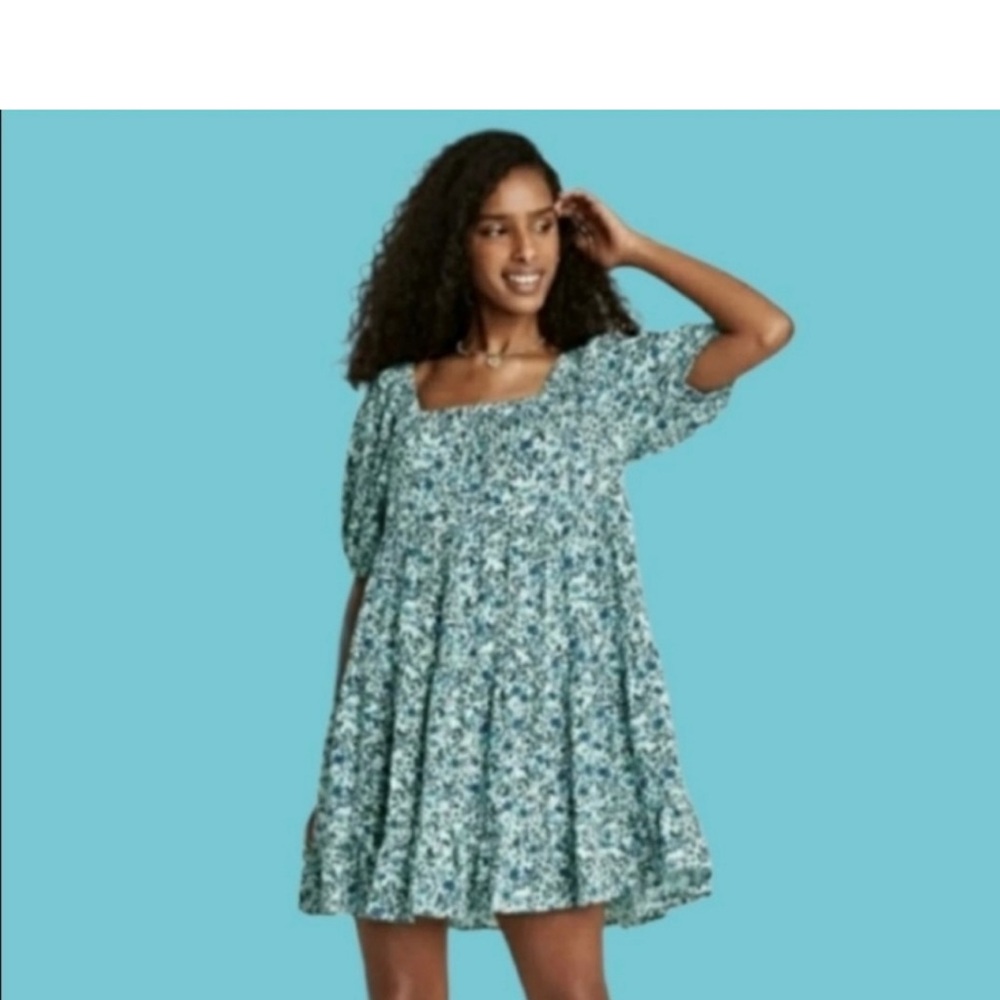 Wild Fable blue floral  babydoll dress. Perfect condition, worn 3 times.